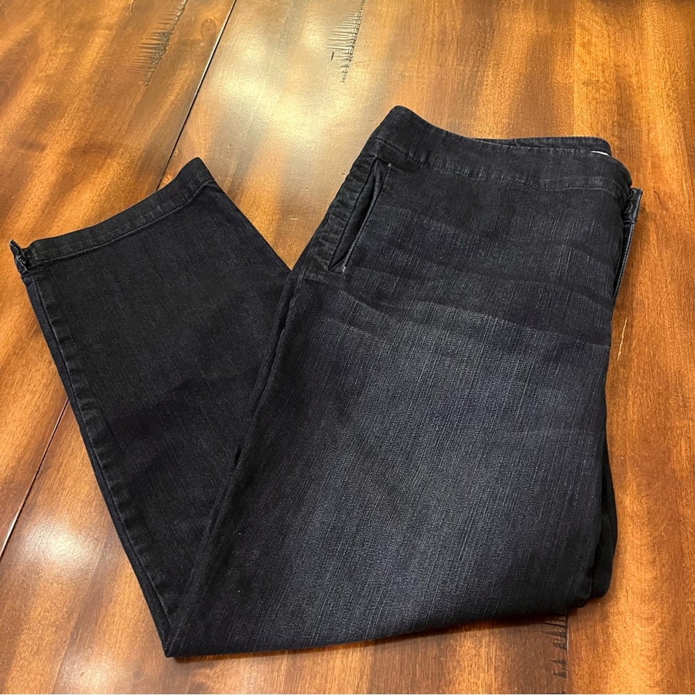 Chicos platinum denim dark wash women’s size large size 12